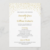 Moderne gouden Confetti bruiloft Programma (Voorkant)