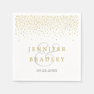 Moderne gouden Confetti bruiloft Servet