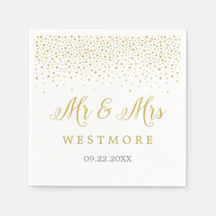 Moderne gouden Confetti bruiloft Servet