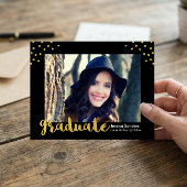 Moderne Gouden Decor Afstuderen Foto Afstudeerfees Kaart