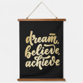 Moderne gouden dromen geloven dat je Motivatie kun Hangend Wandkleed (Voorkant)