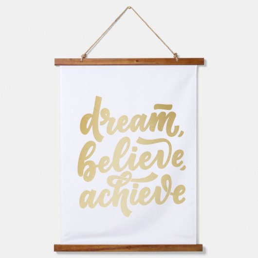 Moderne gouden dromen geloven dat je Motivatie kun Hangend Wandkleed (Voorkant 2)