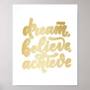 Moderne gouden dromen geloven dat je Motivatie kun Poster