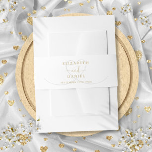 Moderne Gouden Elegante Hart Huwelijk Uitnodigingen Wikkel