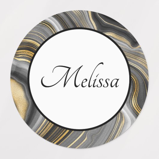 Moderne gouden en grijze Agate Geode Labels (Design 2)