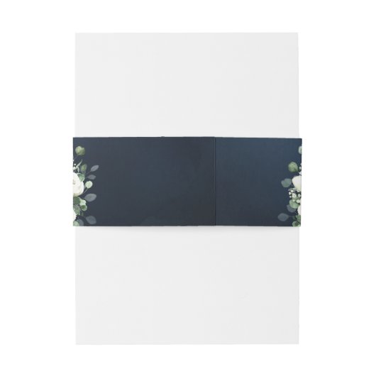 Moderne gouden en marineblauwe witte bruinktbruilo uitnodigingen wikkel (Achterkant Voorbeeld)