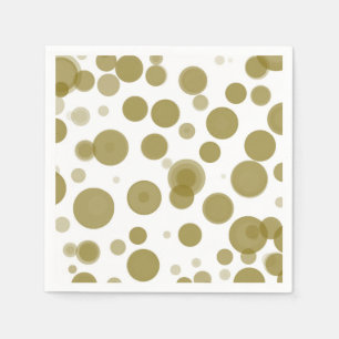 Moderne gouden en witte polka stippen bubbels fees servet