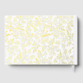 Moderne gouden folie bladeren en lijst bruiloft gastenboek (Achterkant)