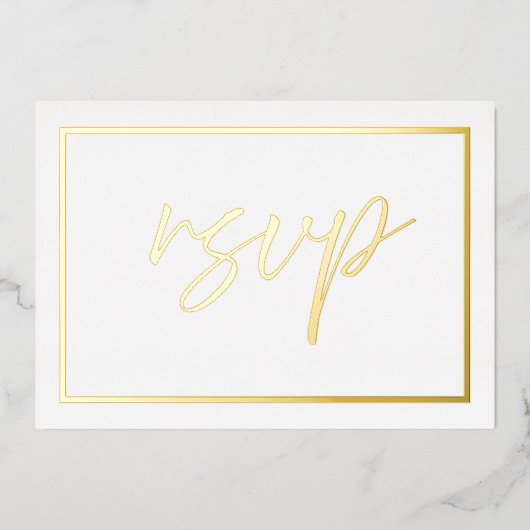 Moderne gouden folie bruiloft RSVP folie uitnodigi Folie Uitnodiging (Voorkant)