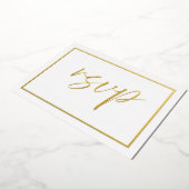 Moderne gouden folie trouw-RSVP folie uitnodiging (Gedraaid)