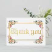 Moderne gouden folie trouwkaart bedanken folie uitnodiging (Staand Voorkant)