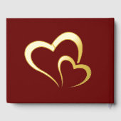 Moderne Gouden Folie Verjaardag op Maroon Rec Mono Gastenboek (Achterkant)