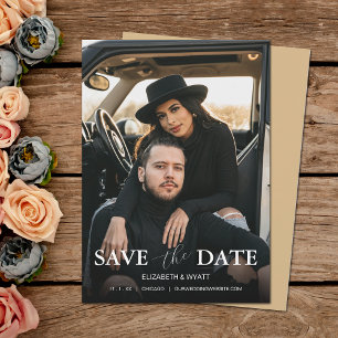 Moderne gouden foto bruiloft save the date
