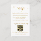 moderne gouden foto rsvp bruiloft chic qr code informatiekaartje (Voorkant)