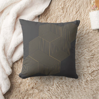 Moderne Gouden Geometrische Honingraat 3D Optische Kussen