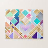 Moderne gouden geometrische kleuren legpuzzel (Horizontaal)