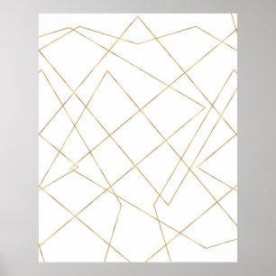 Moderne gouden geometrische lijnen Abstract ontwer Poster