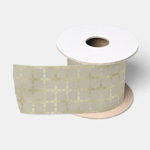 Moderne Gouden Geometrische Patroon Kerst Lint