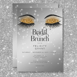Moderne Gouden Glam Ogen Bruids Brunch Kaart