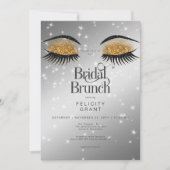 Moderne Gouden Glam Ogen Bruids Brunch Kaart (Voorkant)