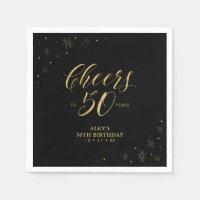 Moderne Gouden Glans & Proost 50e Verjaardagsfeest