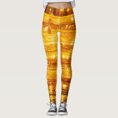 Moderne Gouden Glanzende Sparkle Glitter Chic Gym  Leggings (Voorkant)