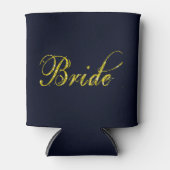 Moderne gouden glitter bruid blikjeskoeler (Voorkant)