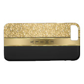 Moderne gouden glitter en streep Case-Mate iPhone case (Achterkant (Horizontaal))