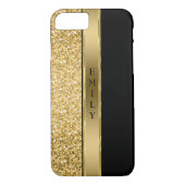 Moderne gouden glitter en streep Case-Mate iPhone case (Achterkant)