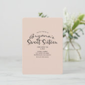 Moderne Gouden Glitter Glam Sweet 16 Zestien Feest Kaart (Staand voorkant)