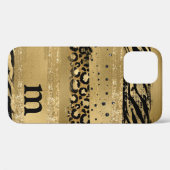 Moderne Gouden Glitter Script Monogram Hoes (Achterkant (horizontaal))
