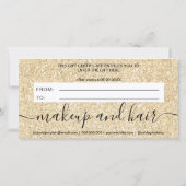 Moderne gouden glitters glans logo cadeaubon (Achterkant)