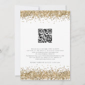 Moderne gouden glitters QR-code bruiloft Kaart (Achterkant)