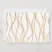 Moderne gouden golven en handschrift wit save the date (Achterkant)