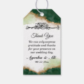 Moderne Gouden Groene Agaat Islamitische bruiloft Cadeaulabel (Voorkant)