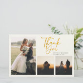 Moderne gouden handgeschakelde bruiloft Hartelijk Briefpapier (Staand voorkant)