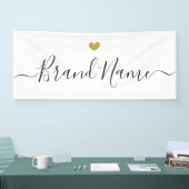 Moderne gouden hart gepersonaliseerde bedrijfslogo spandoek (Beurs)