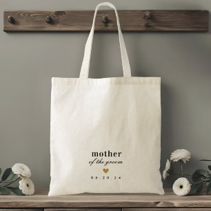 Moderne Gouden Hart Moeder van de Bruidegom Cadeau Tote Bag