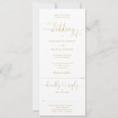 Moderne gouden hartscript Alles in één trouwkaart Kaart (Voorkant)