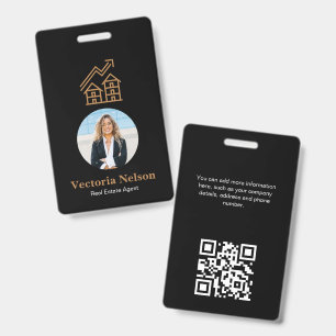 Moderne Gouden Huis Foto Makelaar ID Badge