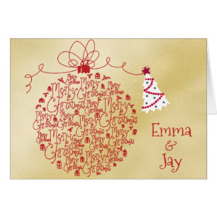 Moderne gouden Kaart met familienaam