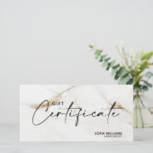 Moderne gouden kaartje voor cadeaubonnen (Staand voorkant)