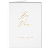 Moderne Gouden Kalligrafie Trouwgelofte Kaart Boek (Voorkant)
