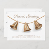 Moderne gouden kerstballen | Groeten van het seizo Briefkaart (Voorkant / Achterkant)