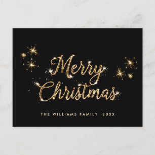 Moderne Gouden Kerstmis Groet Vakantie Briefkaart