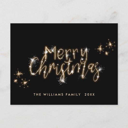 Moderne Gouden Kerstmis Groet Vakantie Briefkaart (Voorkant)