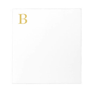 Moderne gouden kleur monogram voeg naam initiaal t notitieblok