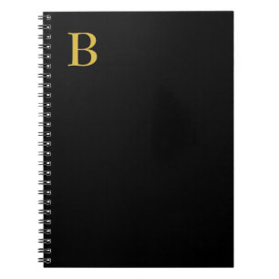 Moderne gouden kleur monogram voeg naam initiaal t notitieboek