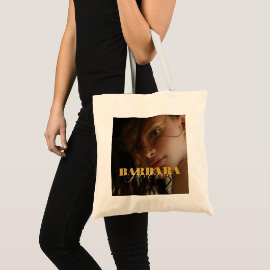 Moderne Gouden Kleur Naam toevoegen Tote Bag (Voorkant (product))