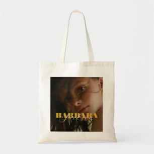 Moderne Gouden Kleur Naam toevoegen Tote Bag